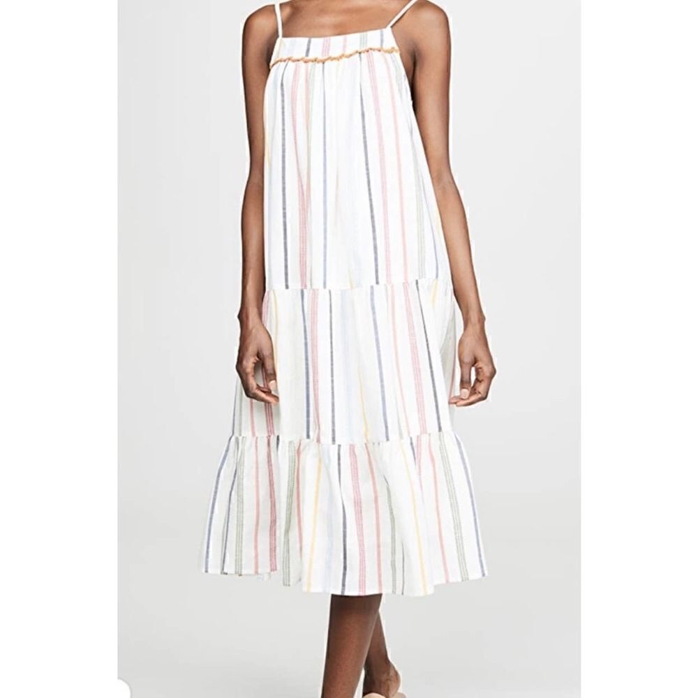 ANTHROPOLOGIE DRA STRIPED COLORFUL MAXI DRESS SIZE XS